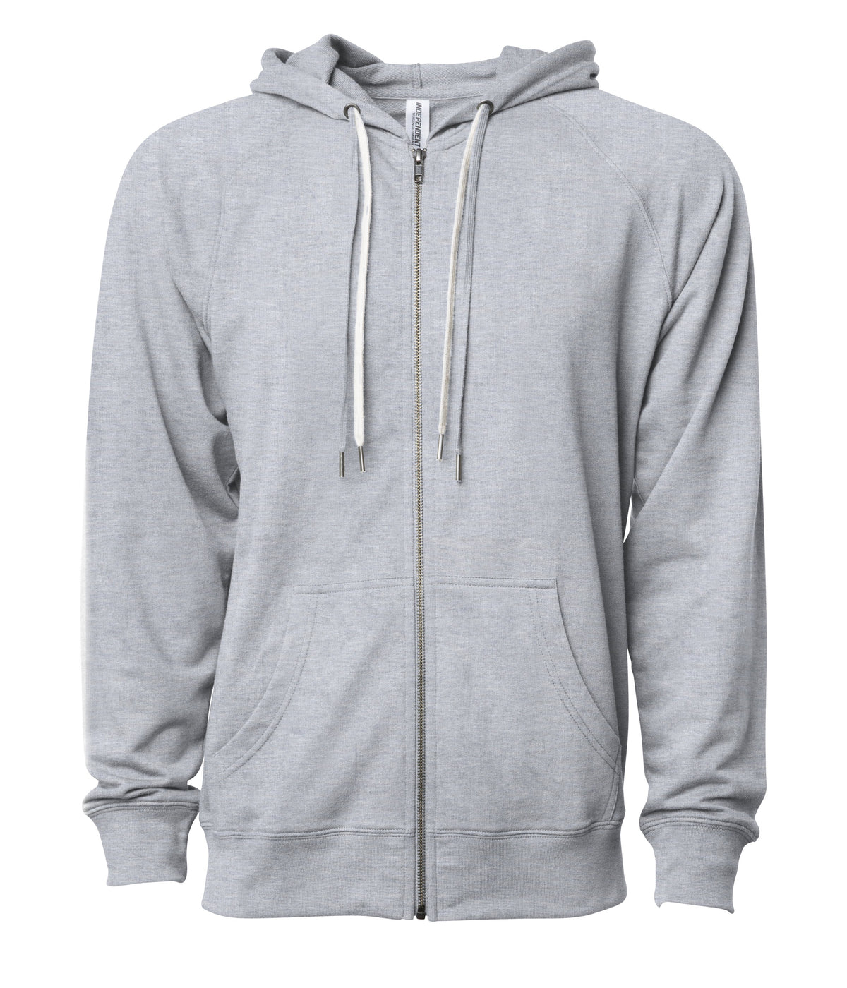 Unisex Lightweight Loopback Terry Zip Hood – product view 2