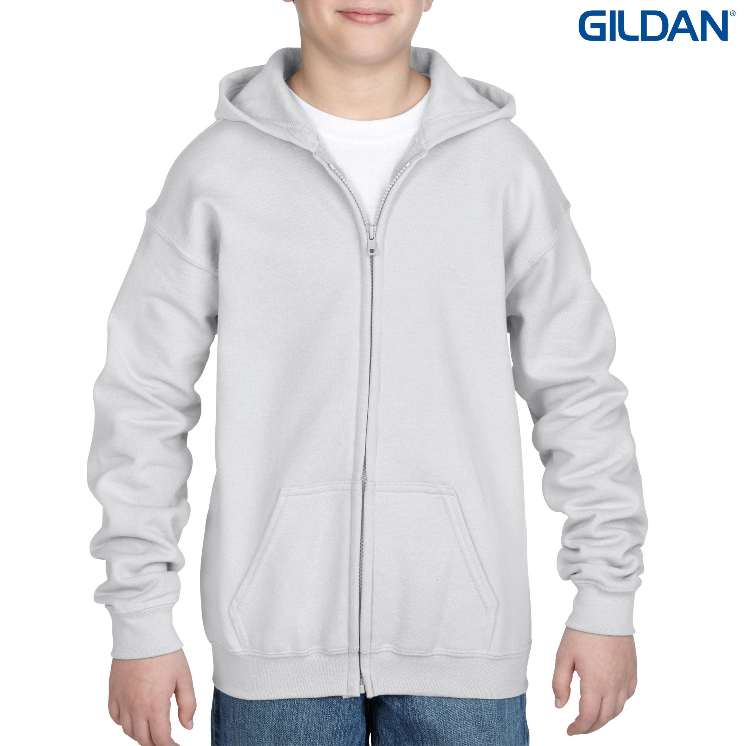 Gildan Heavy Blend Youth Full Zip Hooded Sweatshirt