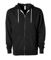 Unisex Lightweight Fitted Zip Hooded Sweatshirt – product view 3