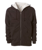 Sherpa Lined Zip Hooded Sweatshirt in Cocoa/Natural