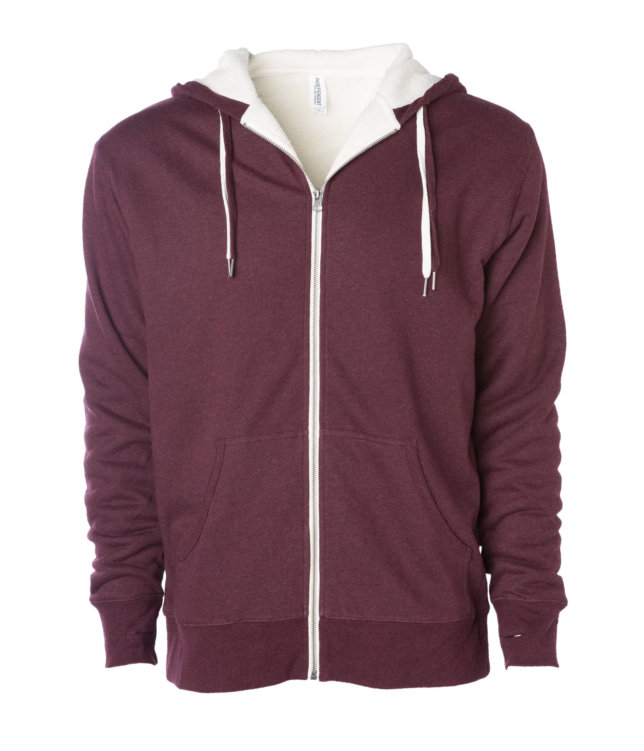 Unisex Heavyweight Sherpa Lined Heather Zip Hood