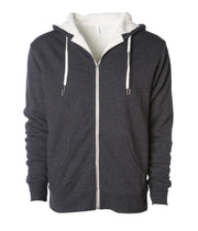 Unisex Heavyweight Sherpa Lined Heather Zip Hood – product view 2