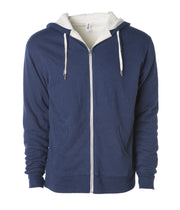 Unisex Heavyweight Sherpa Lined Heather Zip Hood – product view 1