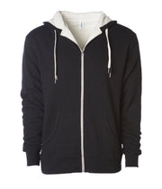 Unisex Heavyweight Sherpa Lined Heather Zip Hood – product view 4