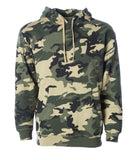 IND4000 Men's Heavyweight Hooded Pullover Sweatshirt in Army Camo