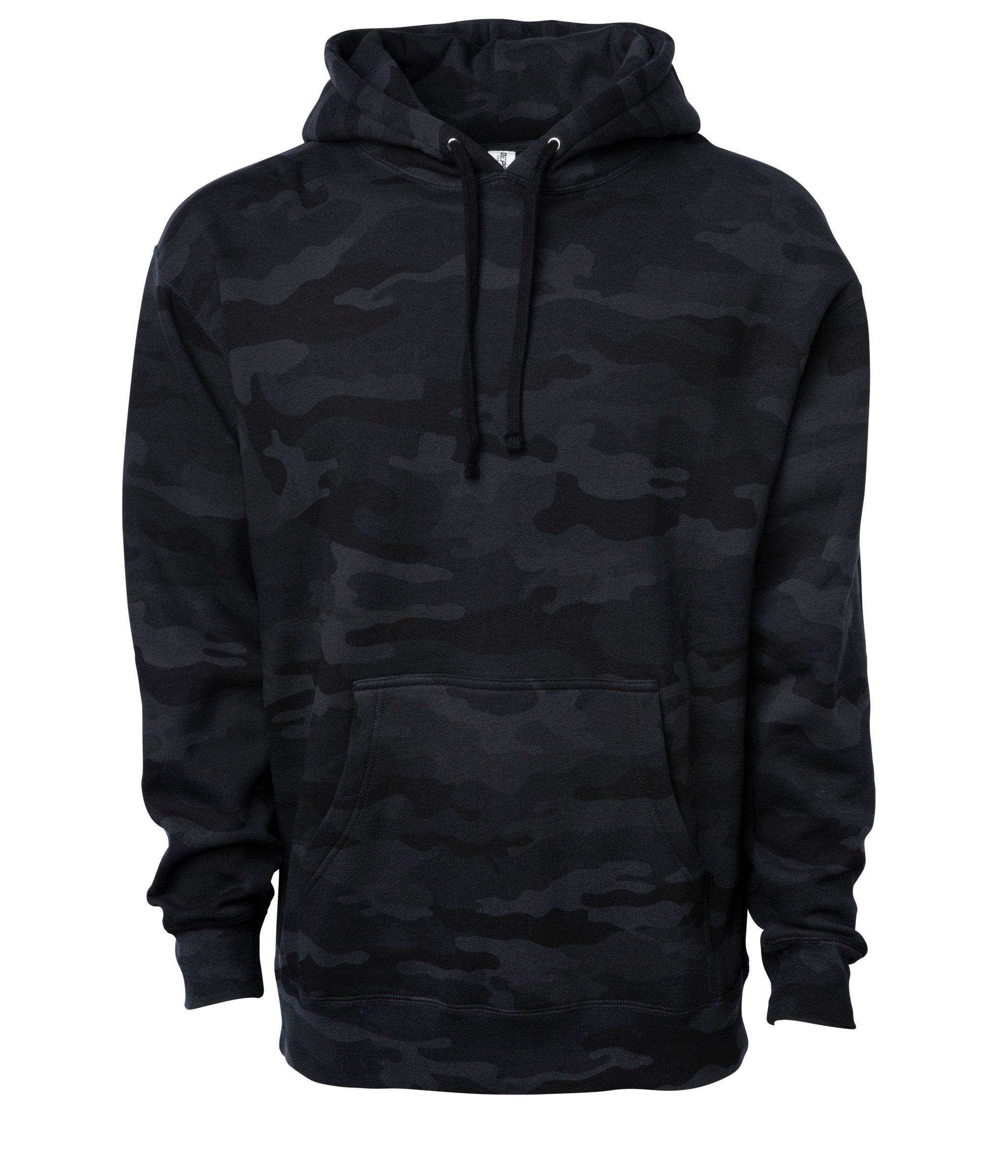 IND4000 Men's Heavyweight Hooded Pullover Sweatshirt in Black Camo