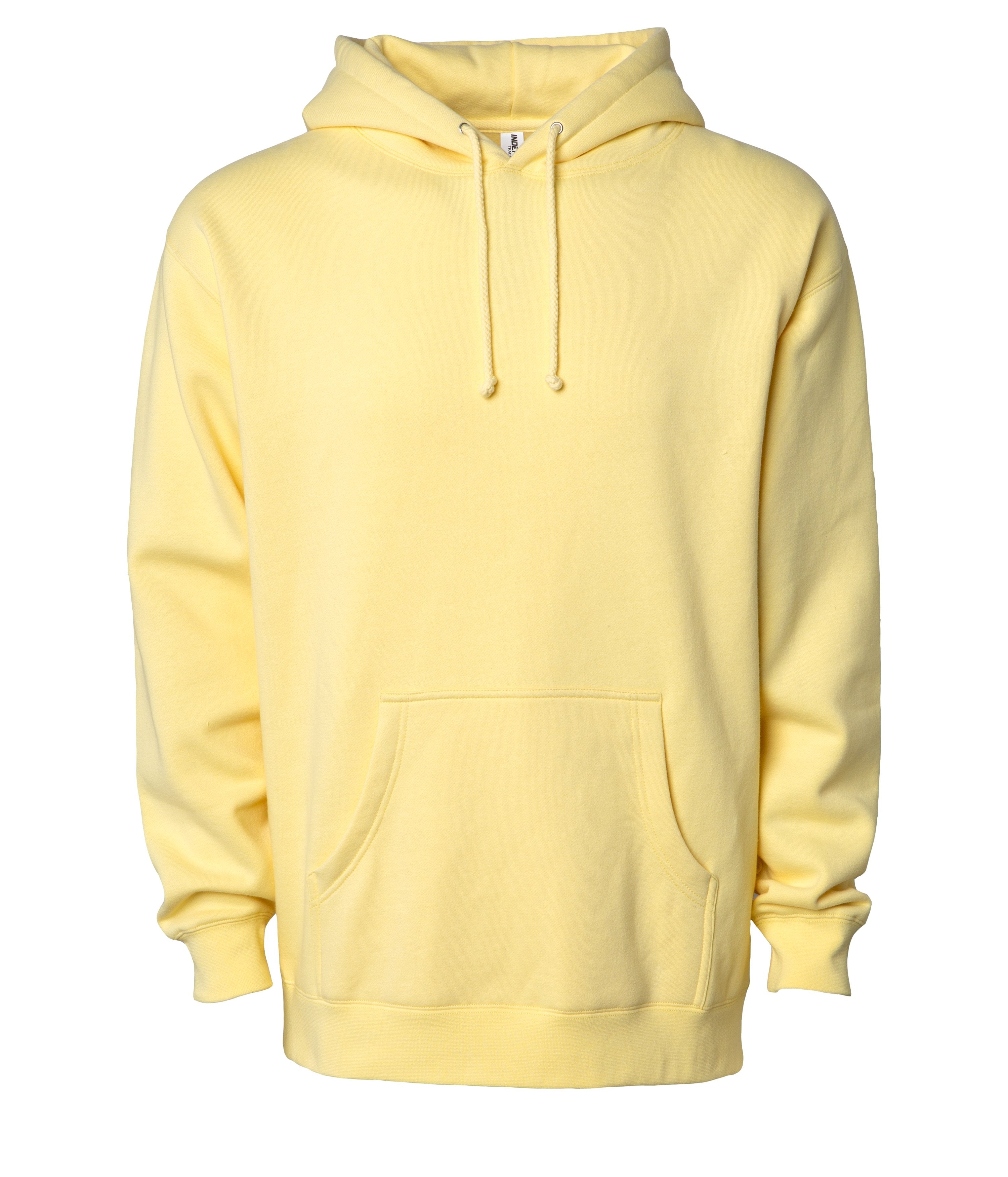 IND4000 Men's Heavyweight Hooded Pullover Sweatshirt in Light Yellow