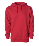 IND4000 Men's Heavyweight Hooded Pullover Sweatshirt in Red