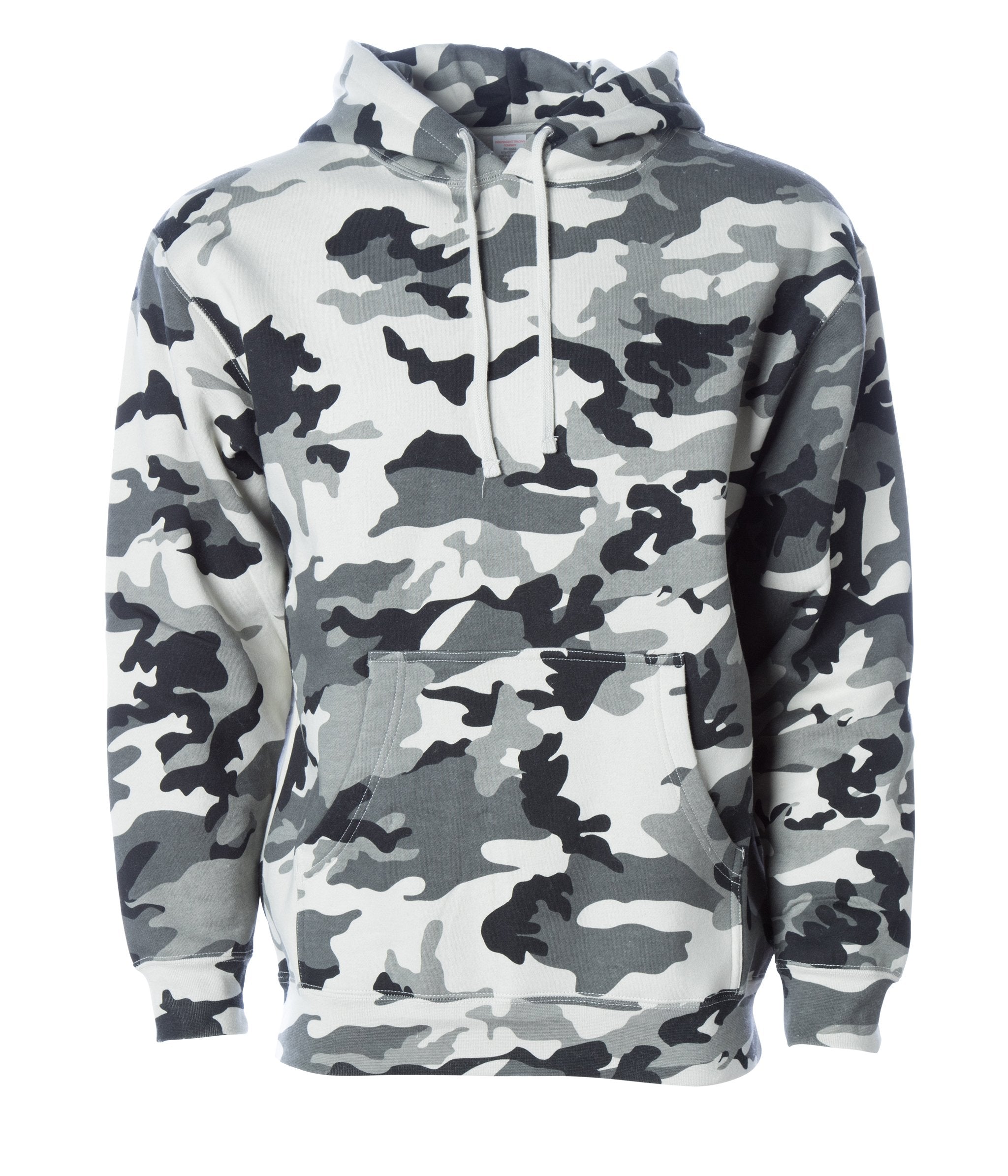 IND4000 Men's Heavyweight Hooded Pullover Sweatshirt in Snow Camo