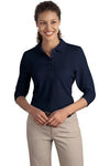 L562 Port Authority® - Ladies Silk Touch™ 3/4-Sleeve Polo
