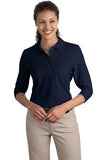 L562 Port Authority® - Ladies Silk Touch™ 3/4-Sleeve Polo