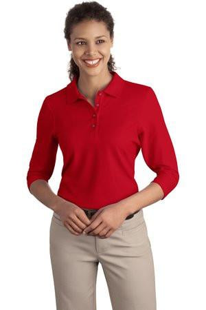 L562 Port Authority® - Ladies Silk Touch™ 3/4-Sleeve Polo