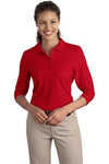 L562 Port Authority® - Ladies Silk Touch™ 3/4-Sleeve Polo