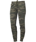 PRM20PNT Women's California Wave Wash Sweatpant in Forest Camo Heather 