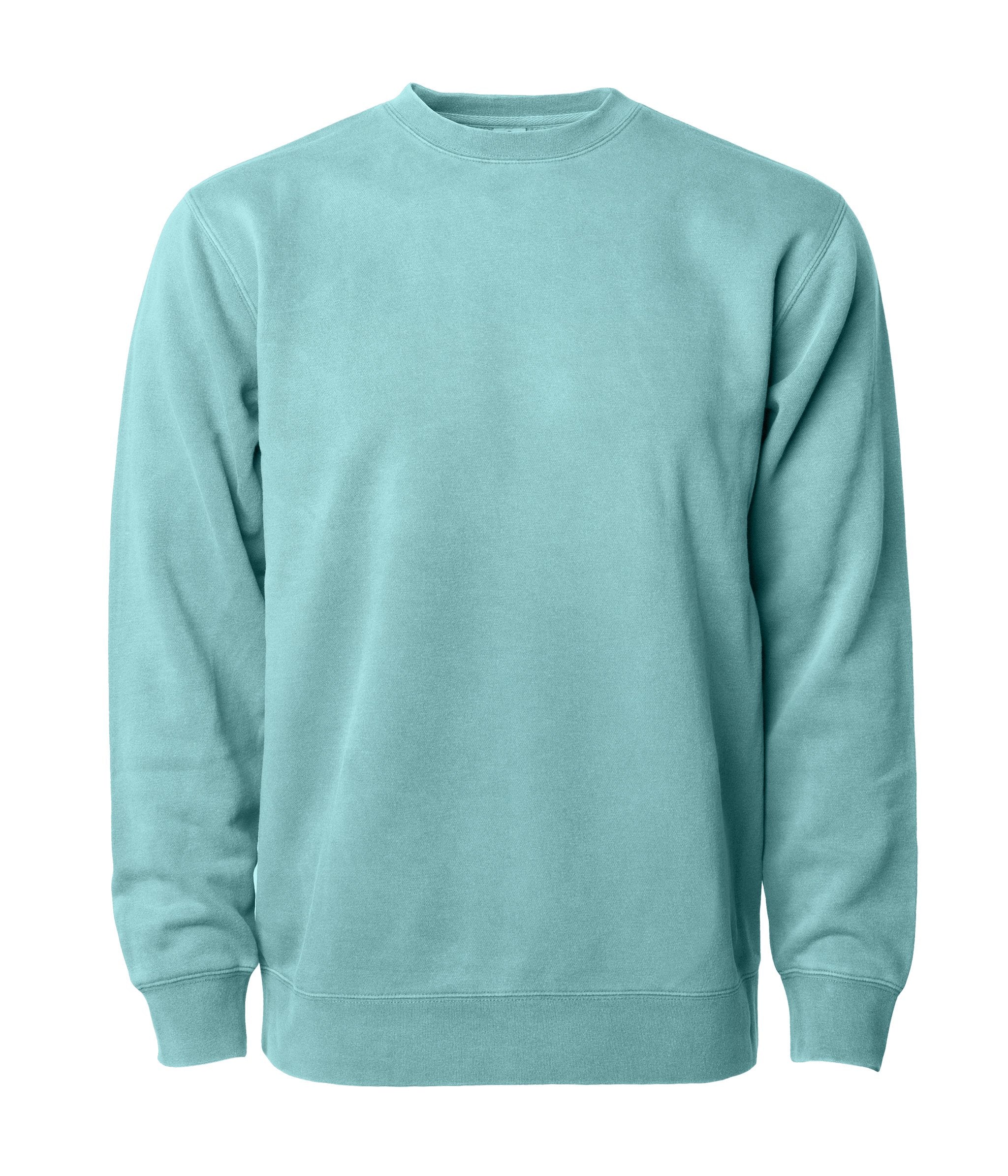 PRM3500 Unisex Midweight Pigment Dyed Crew Neck in Pigment Mint