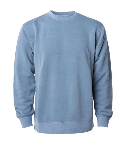 PRM3500 Unisex Midweight Pigment Dyed Crew Neck in Pigment Slate Blue