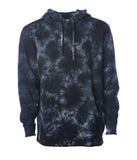 PRM4500TD Unisex Midweight Tie Dye Hooded Pullover Sweatshirt in Tie Dye Black