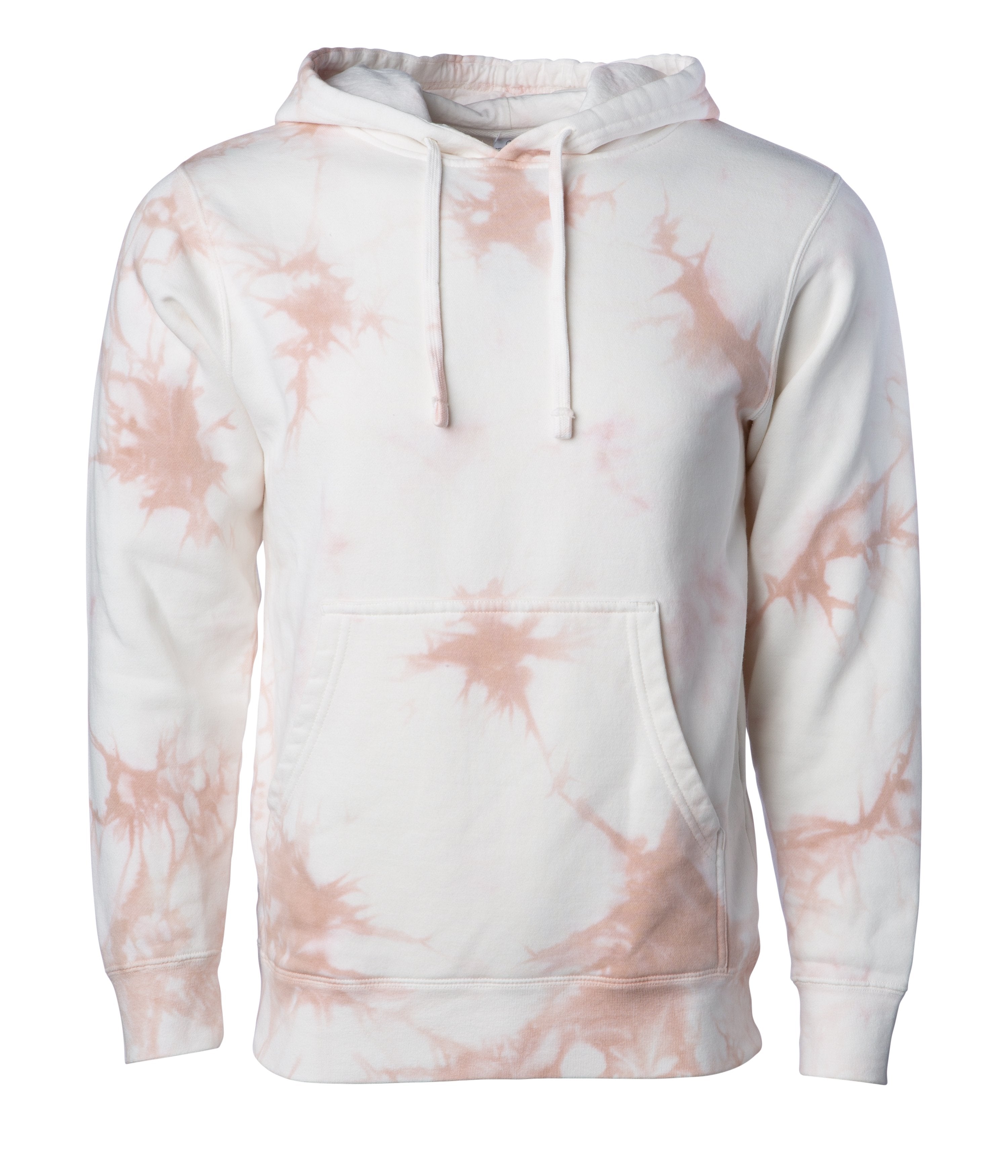 PRM4500TD Unisex Midweight Tie Dye Hooded Pullover Sweatshirt in Tie Dye Dusty Pink