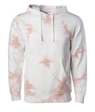 PRM4500TD Unisex Midweight Tie Dye Hooded Pullover Sweatshirt in Tie Dye Dusty Pink