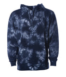 PRM4500TD Unisex Midweight Tie Dye Hooded Pullover Sweatshirt in Tie Dye Navy