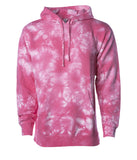 PRM4500TD Unisex Midweight Tie Dye Hooded Pullover Sweatshirt in Tie Dye Pink