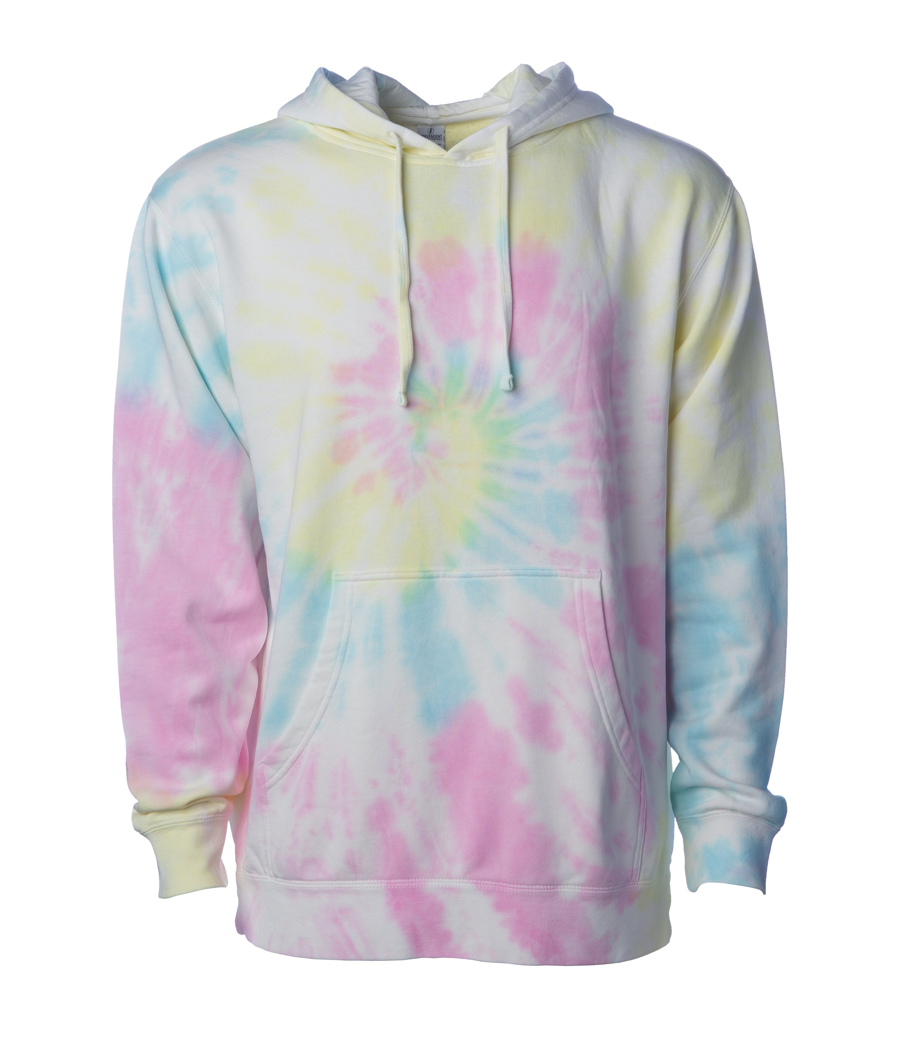 PRM4500TD Unisex Midweight Tie Dye Hooded Pullover Sweatshirt in Tie Dye Sunset Swirl