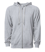 Unisex Lightweight Loopback Terry Zip Hood – product view 2