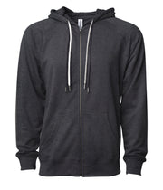 Unisex Lightweight Loopback Terry Zip Hood – product view 3