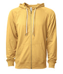 Unisex Lightweight Loopback Terry Zip Hood