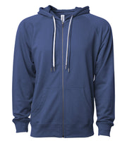 Unisex Lightweight Loopback Terry Zip Hood – product view 1