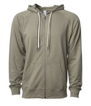 Unisex Lightweight Loopback Terry Zip Hood