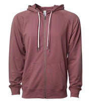 Unisex Lightweight Loopback Terry Zip Hood – product view 5