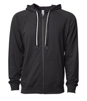 Unisex Lightweight Loopback Terry Zip Hood – product view 4