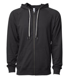 Unisex Lightweight Loopback Terry Zip Hood