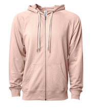 Unisex Lightweight Loopback Terry Zip Hood – product view 10