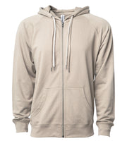 Unisex Lightweight Loopback Terry Zip Hood – product view 8