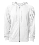 Unisex Lightweight Loopback Terry Zip Hood