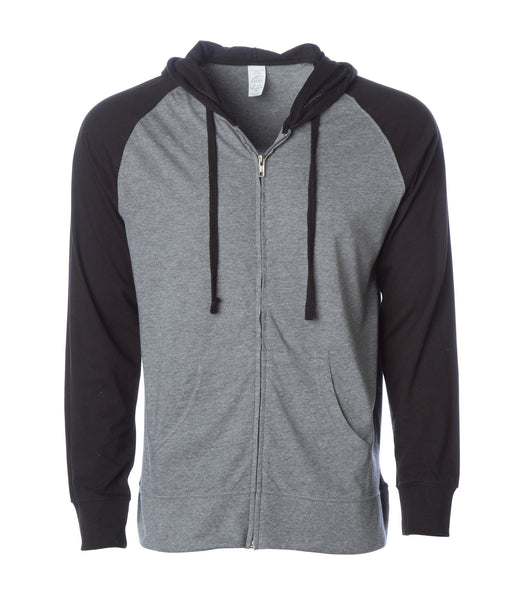Lightweight Jersey Raglan Zip Hood